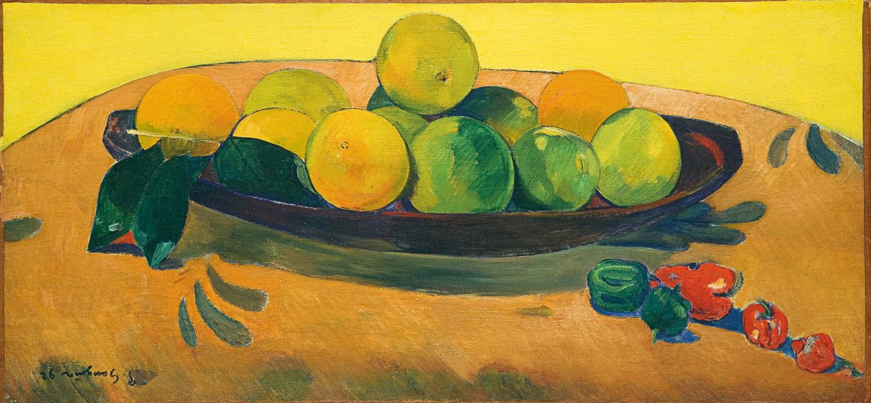 Martwa natura z owocami i papryką; Martwa natura z owocami i papryką, 1892 autorstwa Paul Gauguin