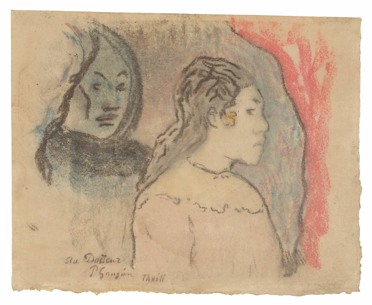 Badanie głów tahitańskich autorstwa Paul Gauguin