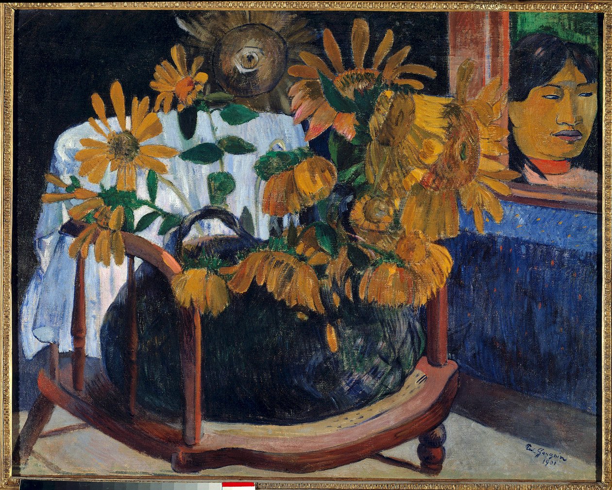 Słoneczniki w fotelu Obraz Paula Gauguina (1848-1903) 1901 Petersburg. Muzeum Ermitażu autorstwa Paul Gauguin