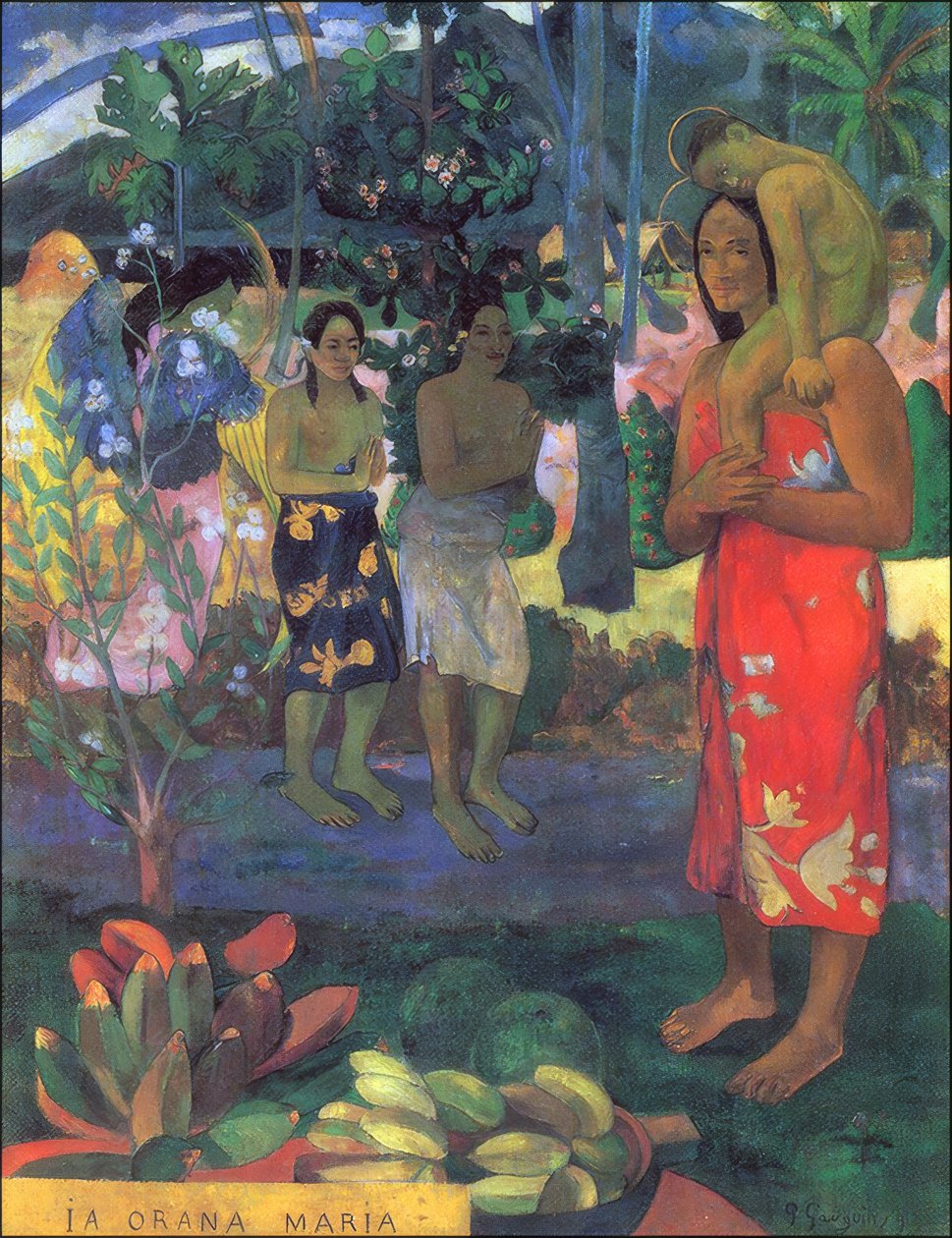 Tahiti: Ia Orana Maria (Zdrowaś Maryjo) 1891 autorstwa Paul Gauguin