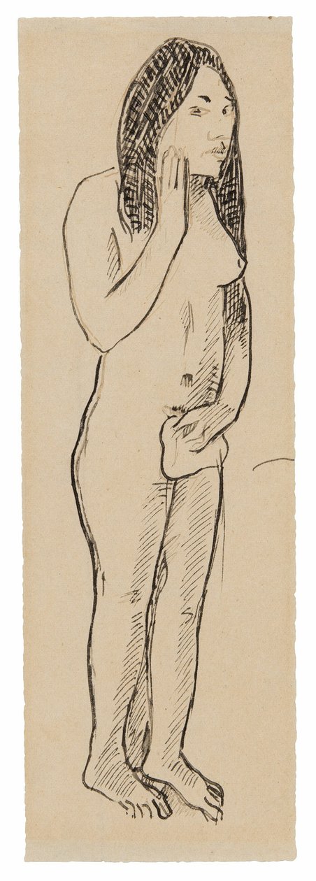 Ewa tahitańska (związana z obrazem Parau ne te varua ino) (recto); Fragment inskrypcji (związany z Cahier pour Aline) (verso) autorstwa Paul Gauguin