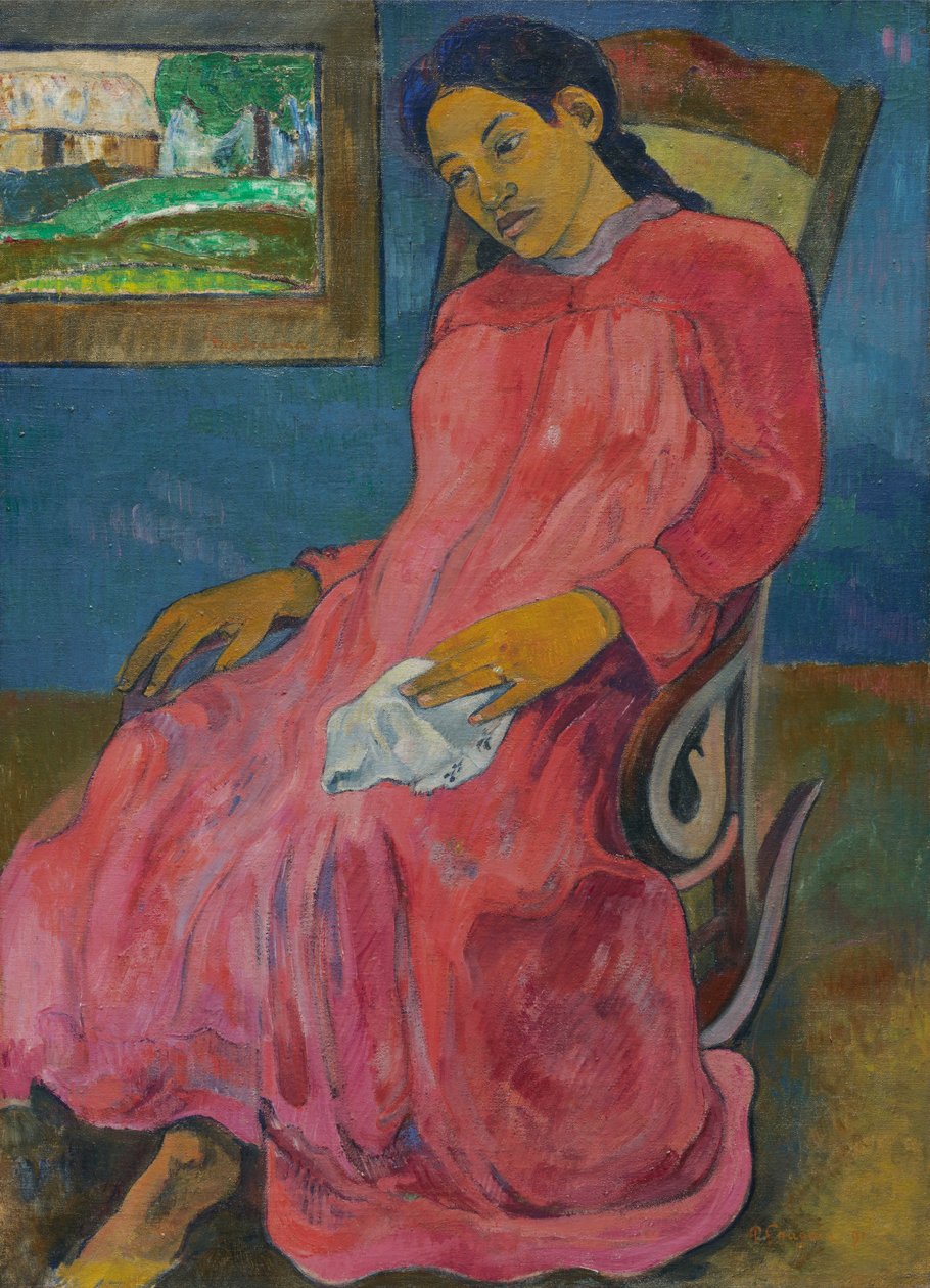Tahitian:  Faaturuma Melancholic autorstwa Paul Gauguin