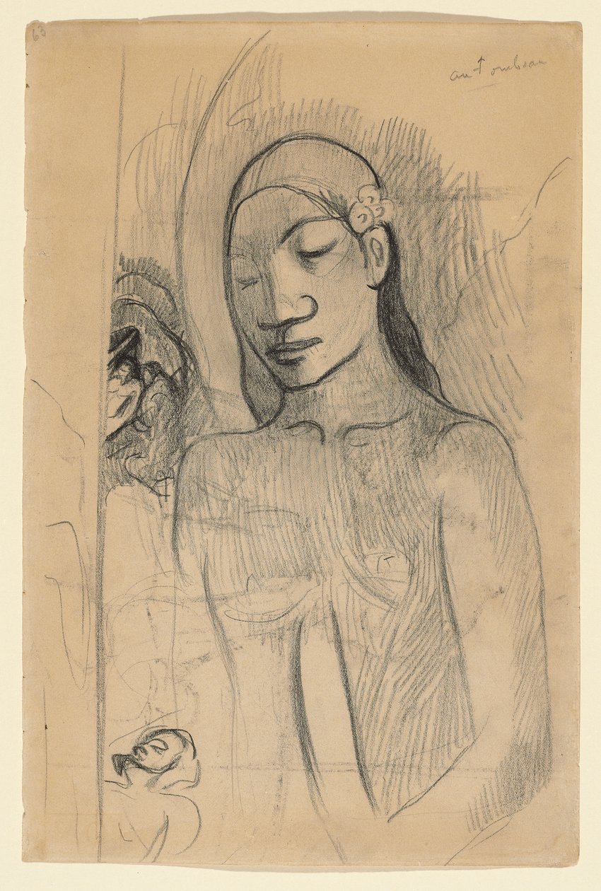 Figura tahitańska, c.1895-96 autorstwa Paul Gauguin