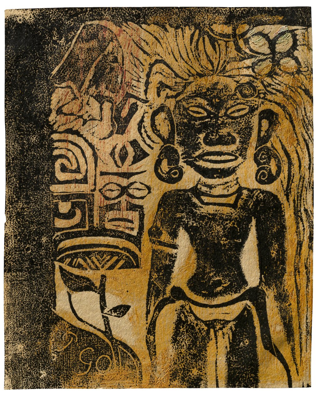 Tahitański Idol, Bogini Hina, 1894-95 autorstwa Paul Gauguin