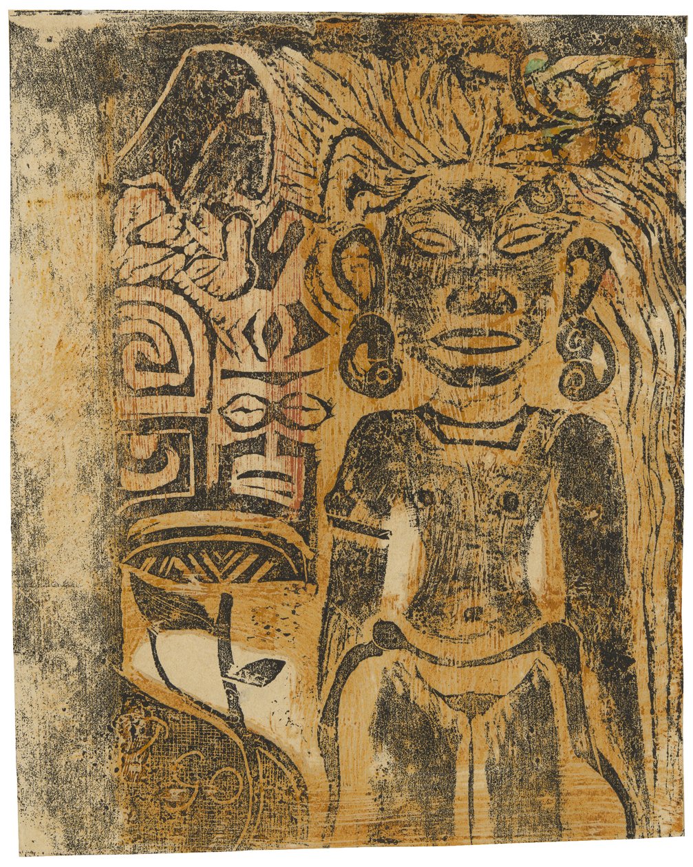 Tahitański Idol, Bogini Hina, 1894-95 autorstwa Paul Gauguin