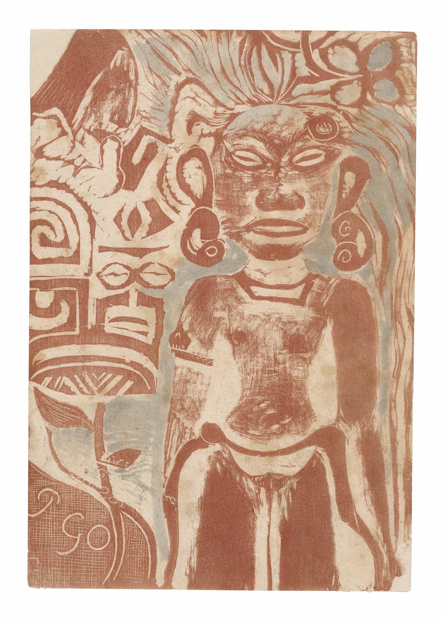 Tahitański bożek - bogini Hina autorstwa Paul Gauguin