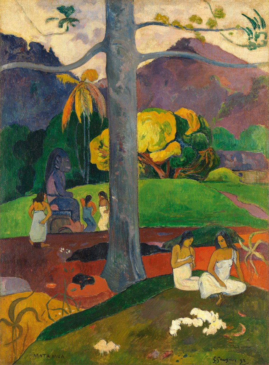 Tahitian:  Mata Mua w dawnych czasach autorstwa Paul Gauguin