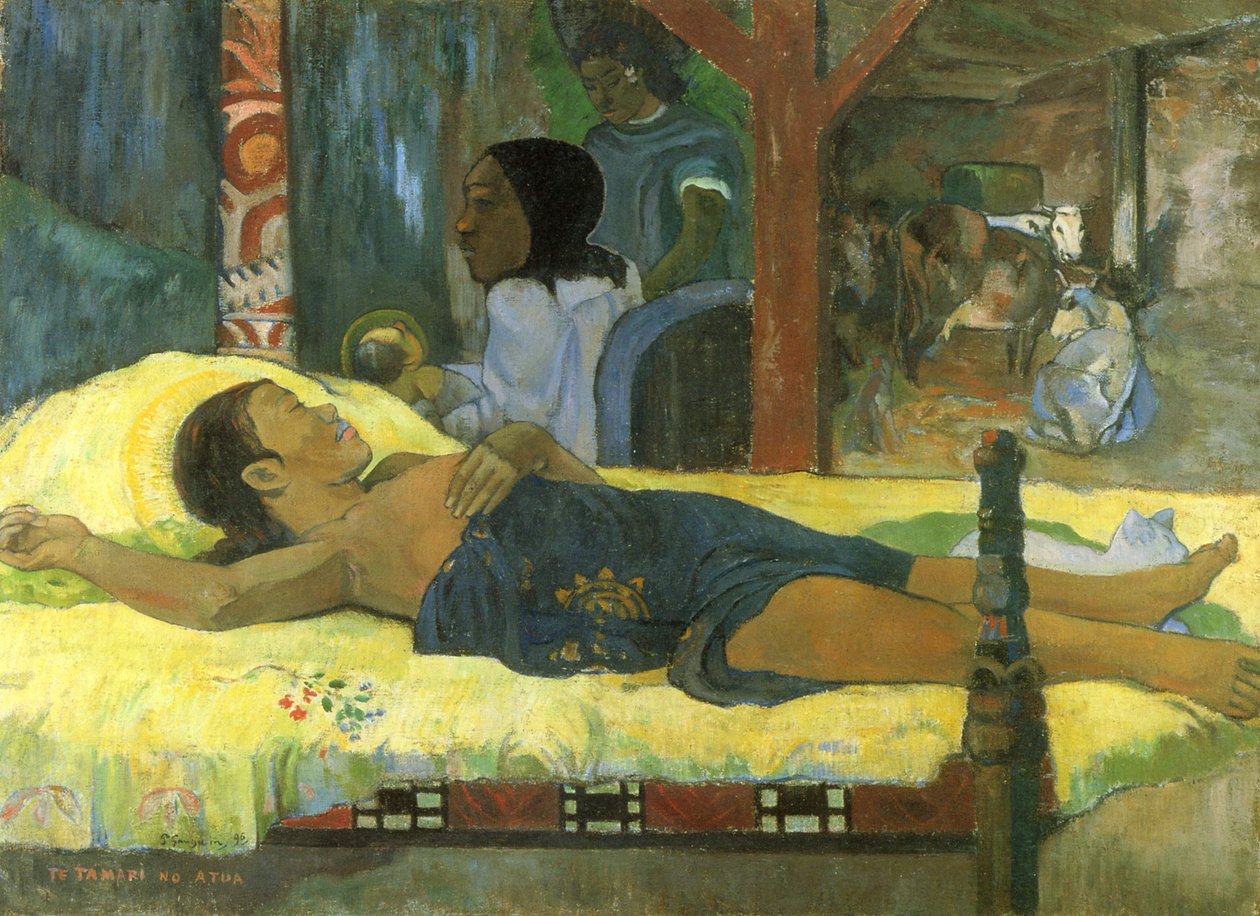 Tahitian:  Te Tamari no Atua The Birth autorstwa Paul Gauguin