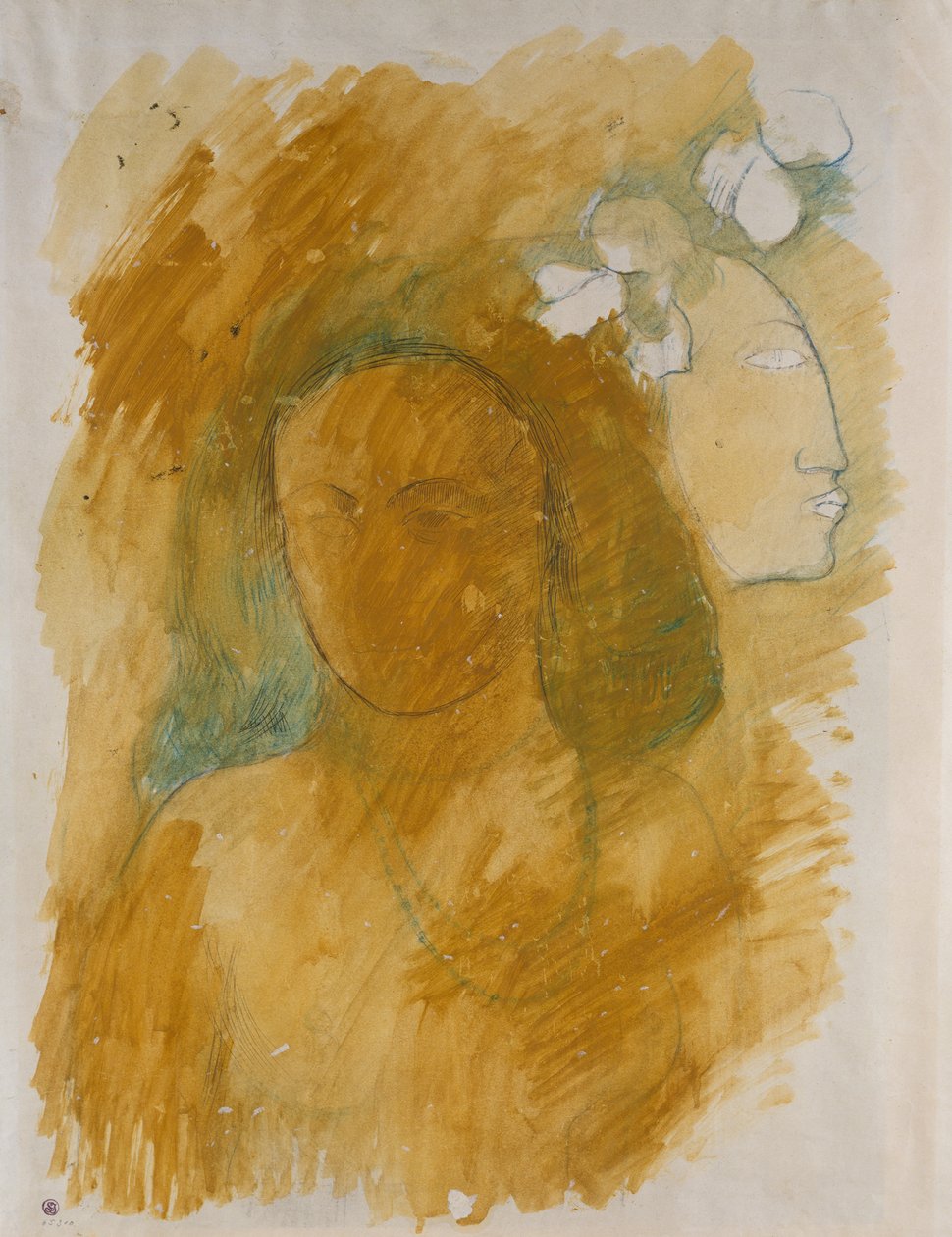 Tahitianische Frau mit bösem Geist autorstwa Paul Gauguin