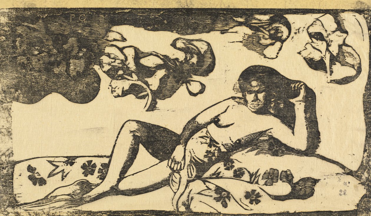 Te Arii Vahine Pani Królewskiej Krwi w roku 1895 lub później. autorstwa Paul Gauguin