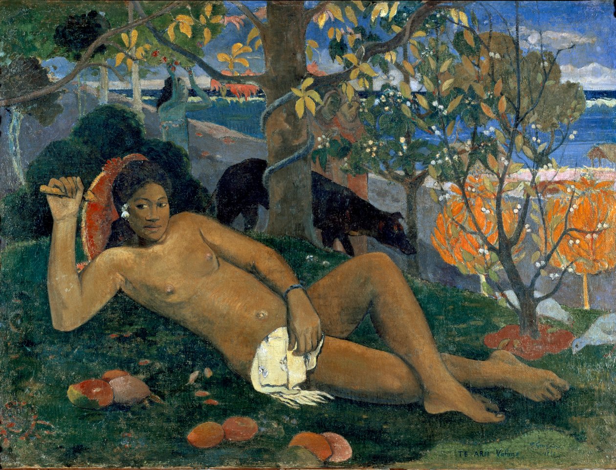 Te Arii Vahine. Żona króla. Obraz Paula Gauguina (1848-1903) autorstwa Paul Gauguin