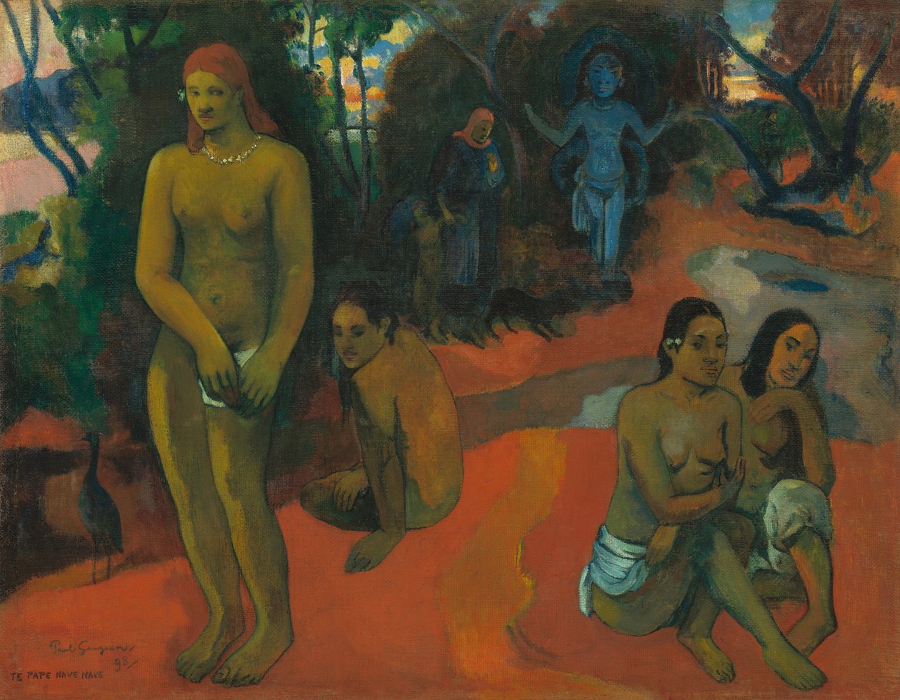 Te Pape Nave Nave (Wspaniały Wody) autorstwa Paul Gauguin