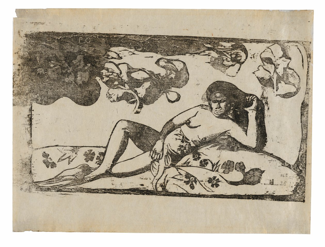 Te arii vahine-opoi (Kobieta ze zmęczonym mango), z serii późnych drzeworytów autorstwa Paul Gauguin