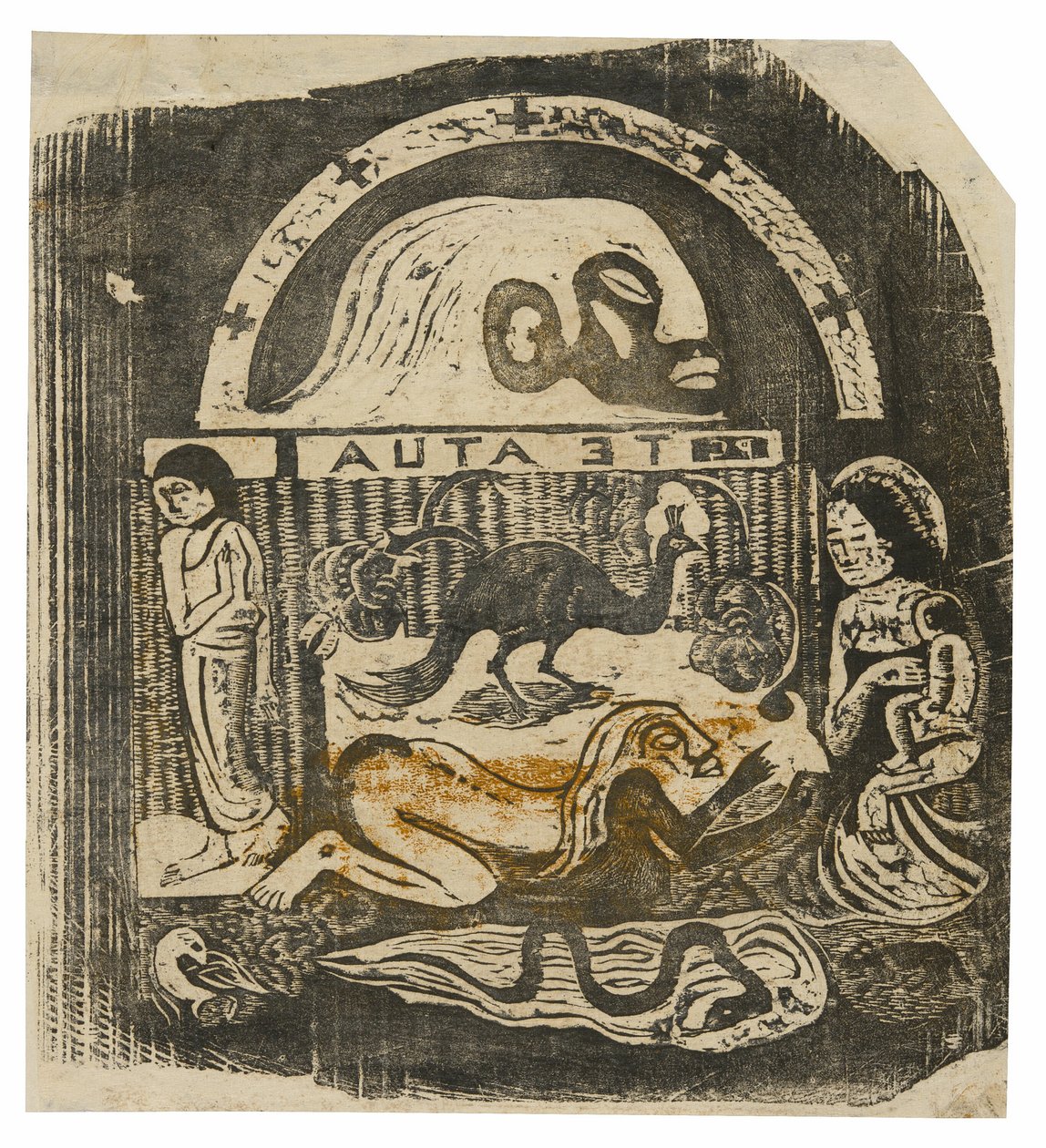 Te atua (Bóg), z Suity późnych rycin drewnianych autorstwa Paul Gauguin