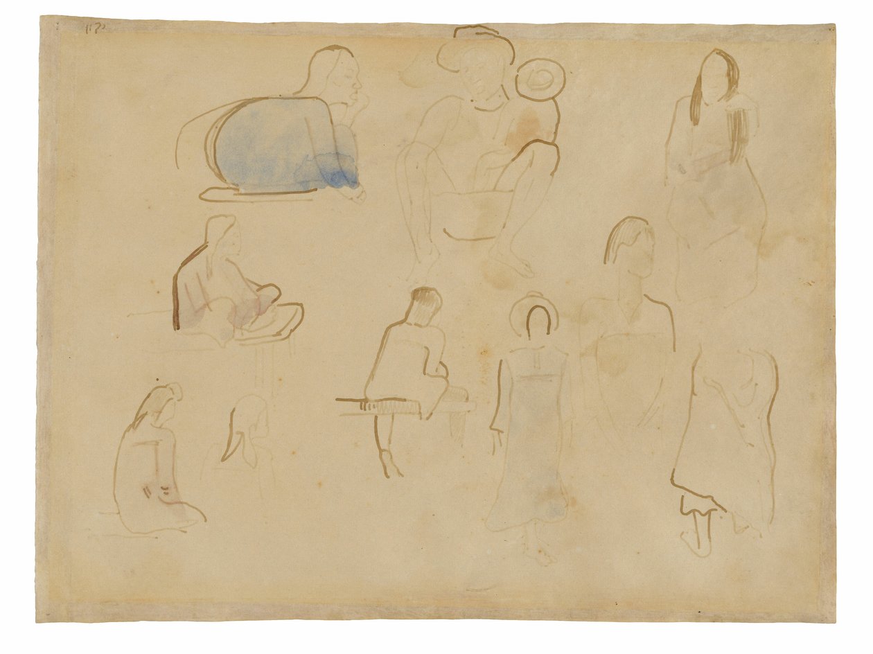 Dziesięć badań postaci tahitańskich autorstwa Paul Gauguin