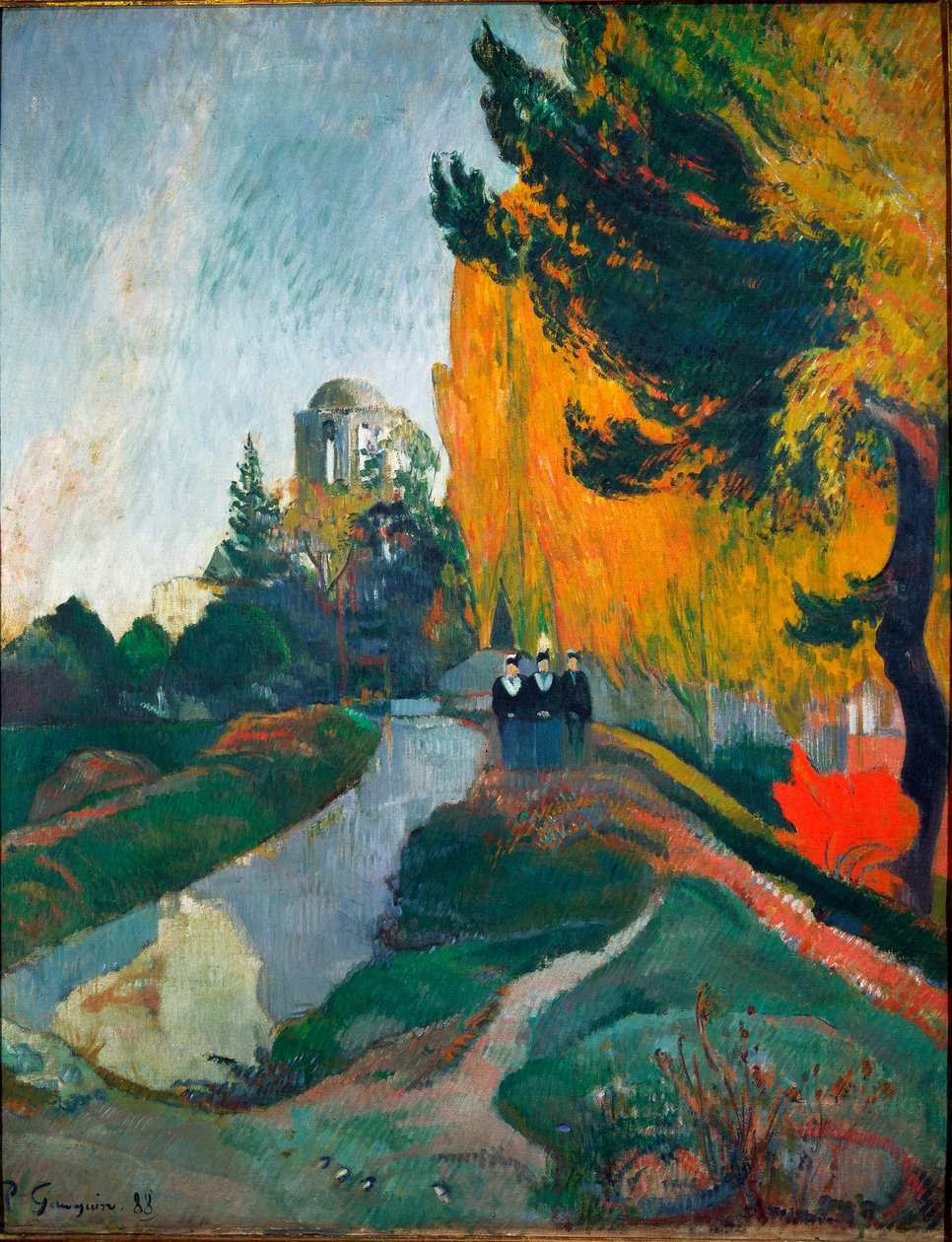 Alyscamps, detal (olej na płótnie) autorstwa Paul Gauguin