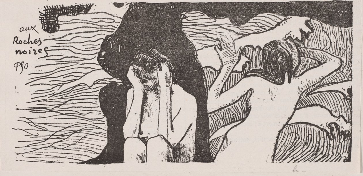 Czarne skały. autorstwa Paul Gauguin