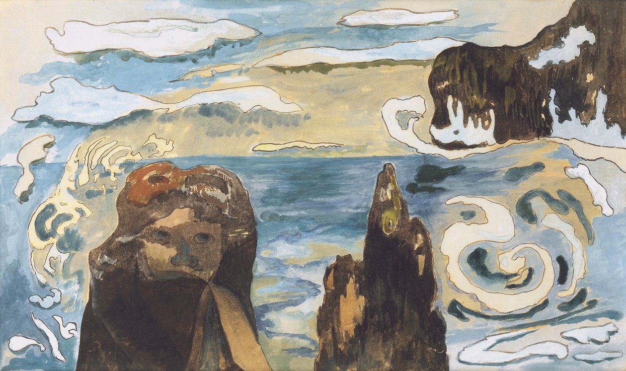 Czarne skały, 1889 autorstwa Paul Gauguin