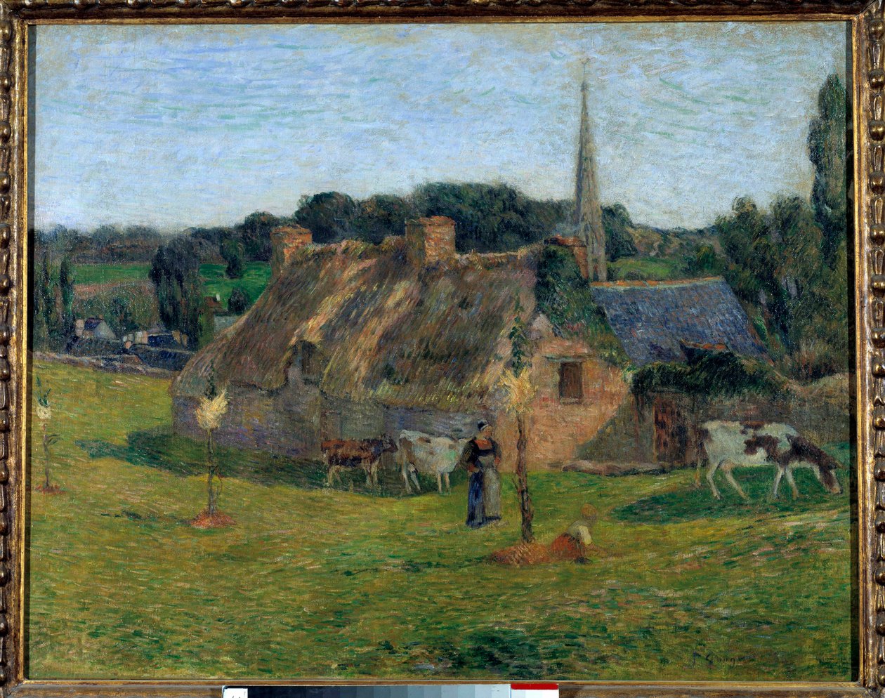 Pole Derout Lollichon i kościół Pont Aven autorstwa Paul Gauguin