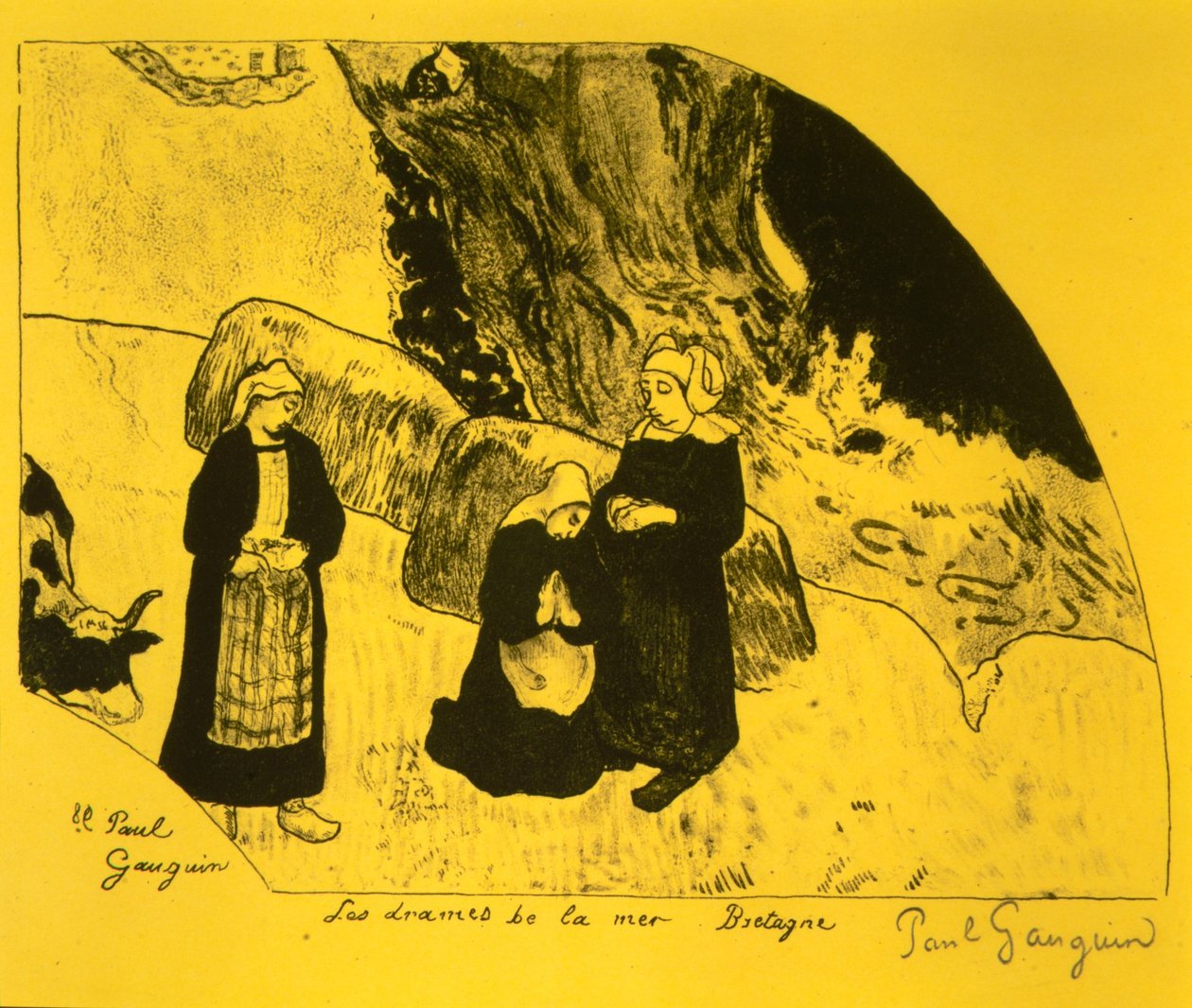 Dramat morza, Bretania, z Suity Volpini: Dessins litographiques, 1889., 1889. autorstwa Paul Gauguin