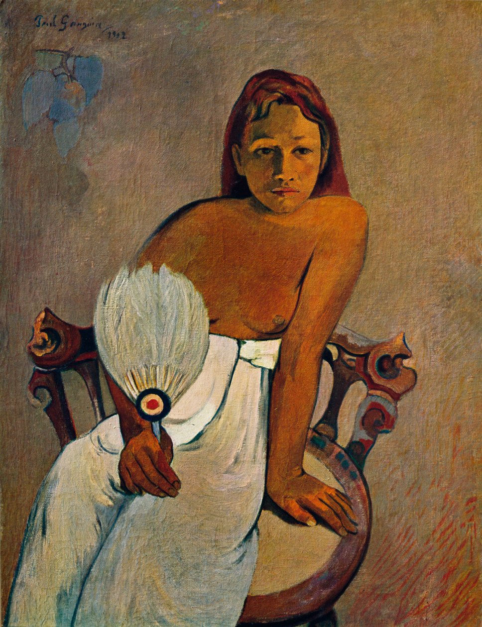Dziewczyna z wachlarzem, 1902 autorstwa Paul Gauguin