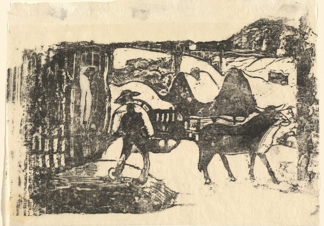 Wóz wołowy Le char a boeufs, w roku 1895 lub później. autorstwa Paul Gauguin