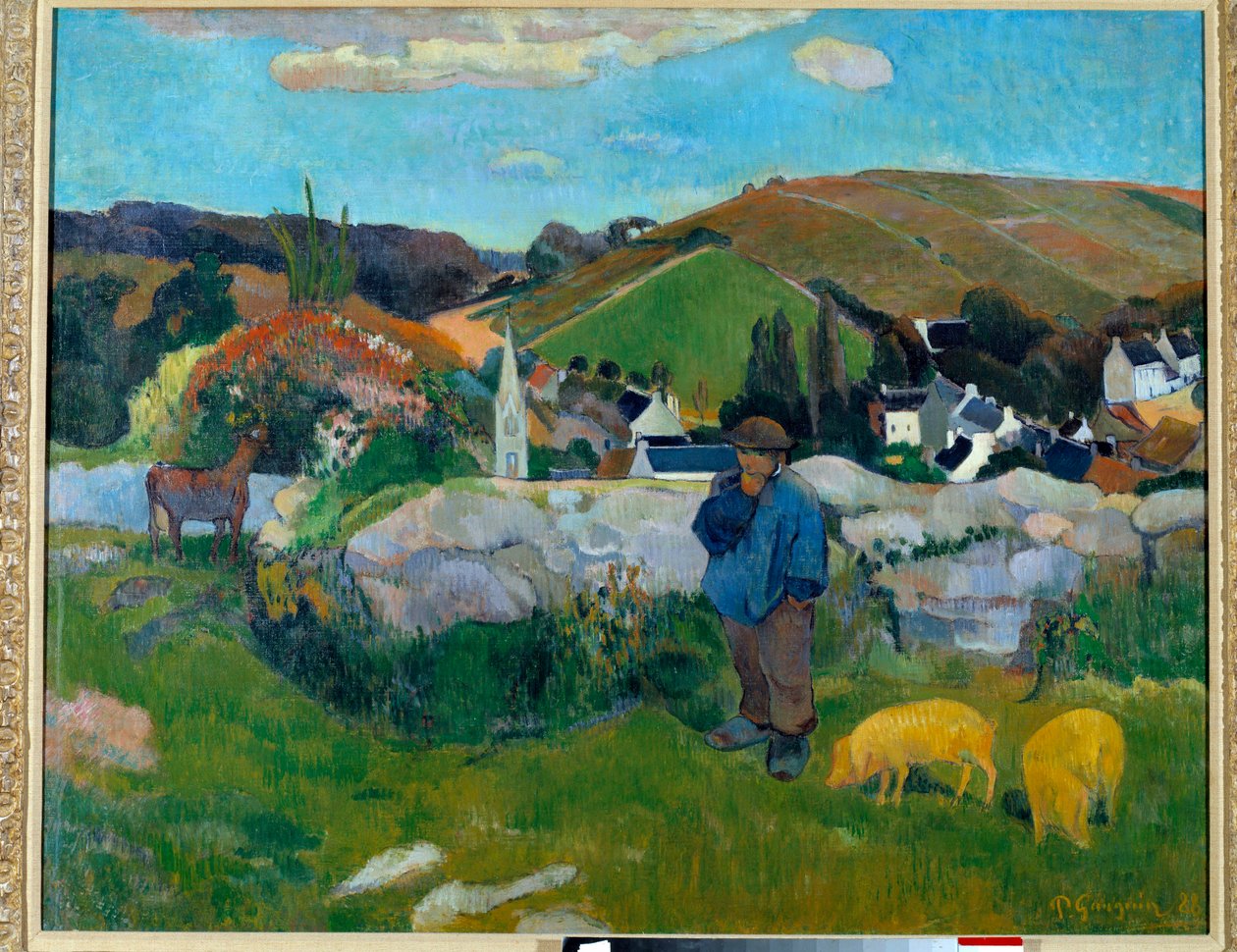 Strażnik Wieprzowiny w Bretanii w 1888 r. - Obraz Paula Gauguina (1848-1903) autorstwa Paul Gauguin