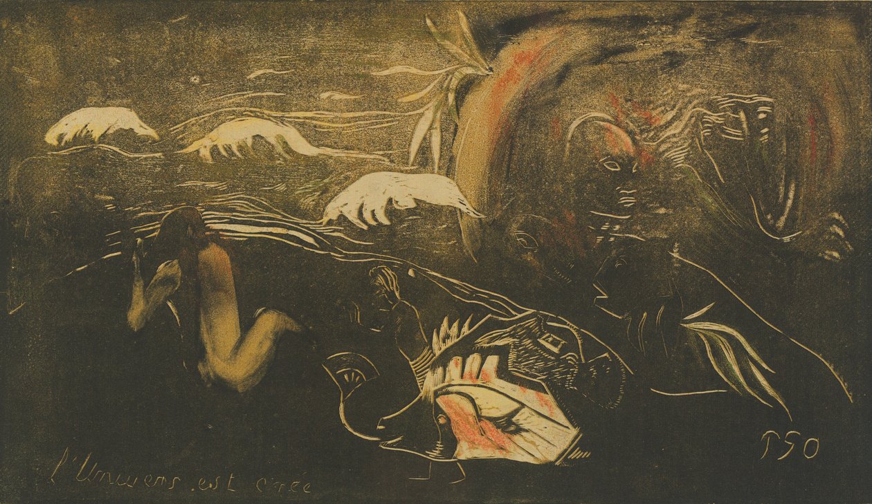 Stworzono Wszechświat Stworzono Wszechświat, c. 1894. autorstwa Paul Gauguin