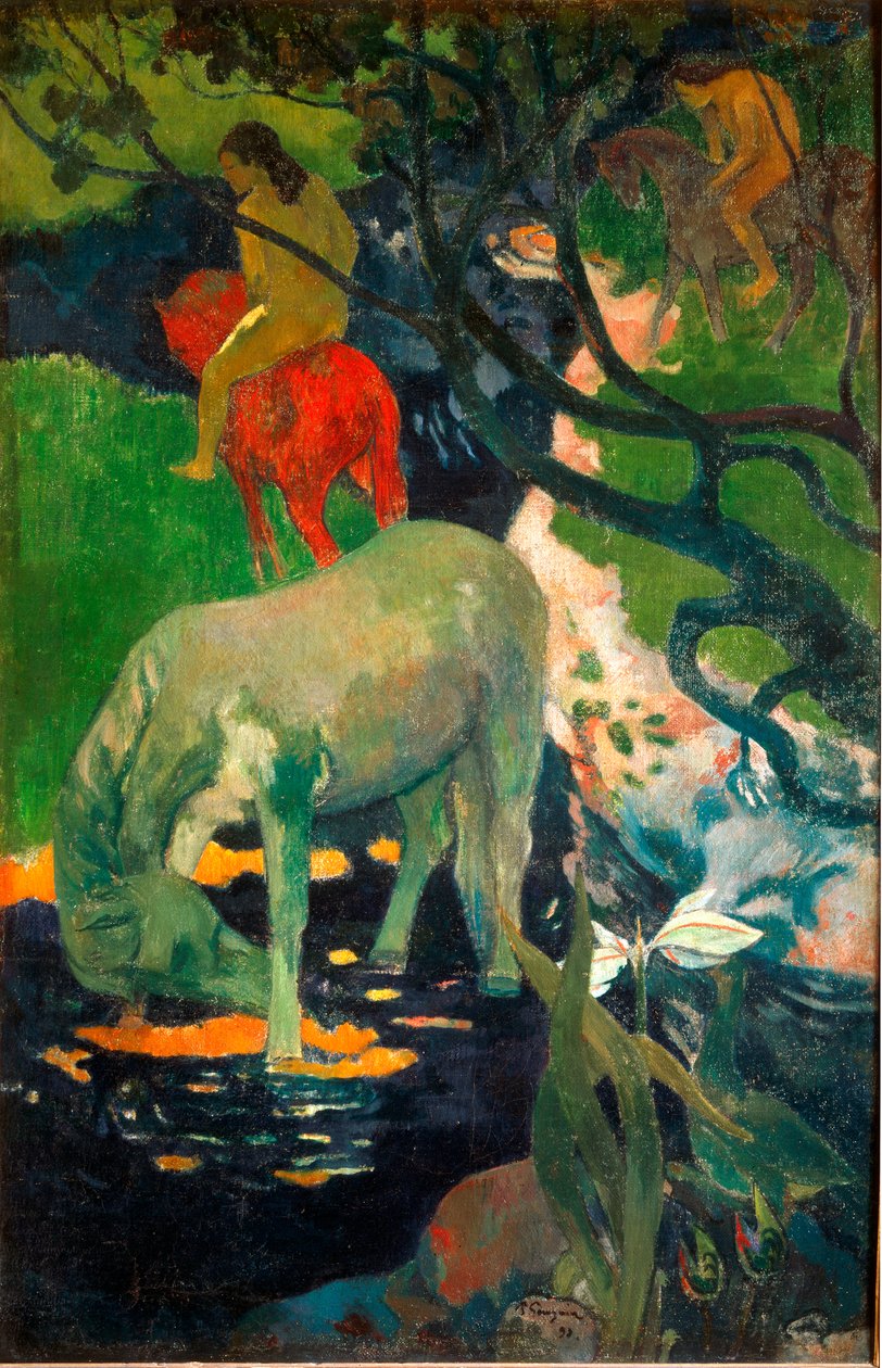Biały Koń (olej na płótnie) autorstwa Paul Gauguin