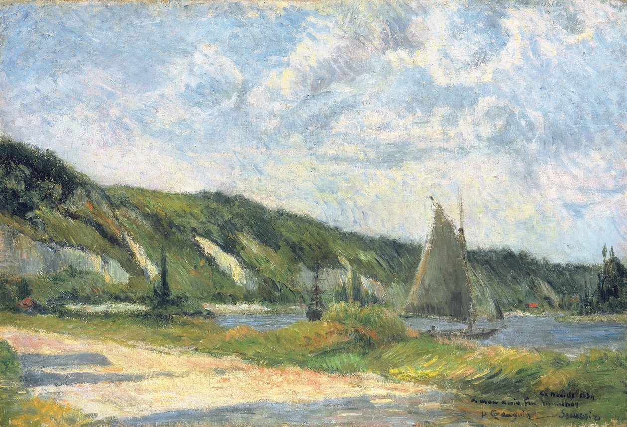 Klify La Bouille, 1884 autorstwa Paul Gauguin