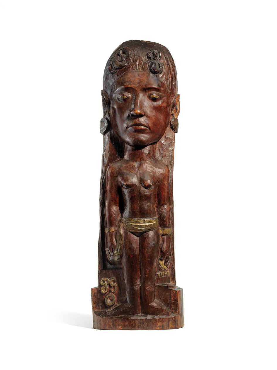 Teresa, ok. 1902-3 (rzeźbione drewno miro, złocenia i miedziane gwoździe) (patrz również 2835560-2) autorstwa Paul Gauguin
