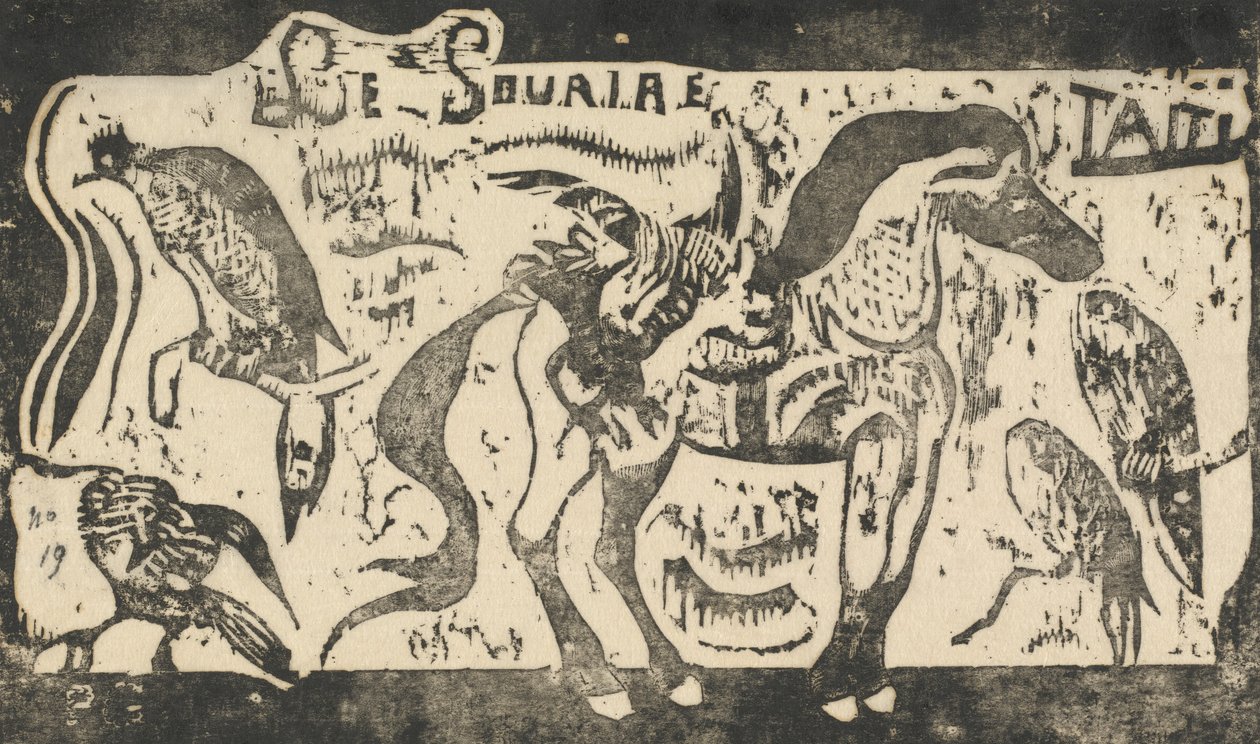 Strona tytułowa Le Sourire Tytuł uśmiechu w roku 1895 lub później. autorstwa Paul Gauguin