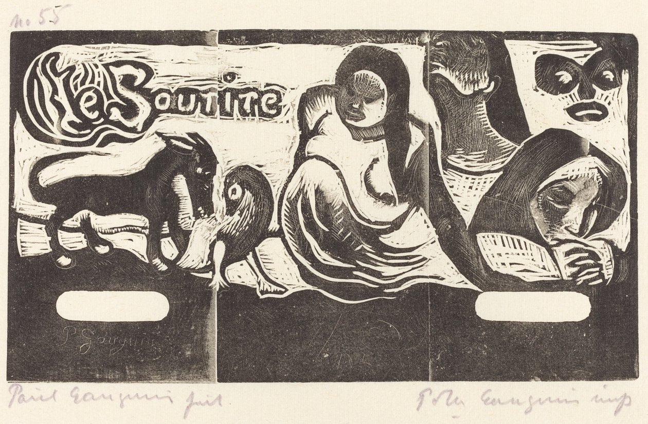 Strona tytułowa Le Sourire Tytuł uśmiechu w roku 1895 lub później. autorstwa Paul Gauguin