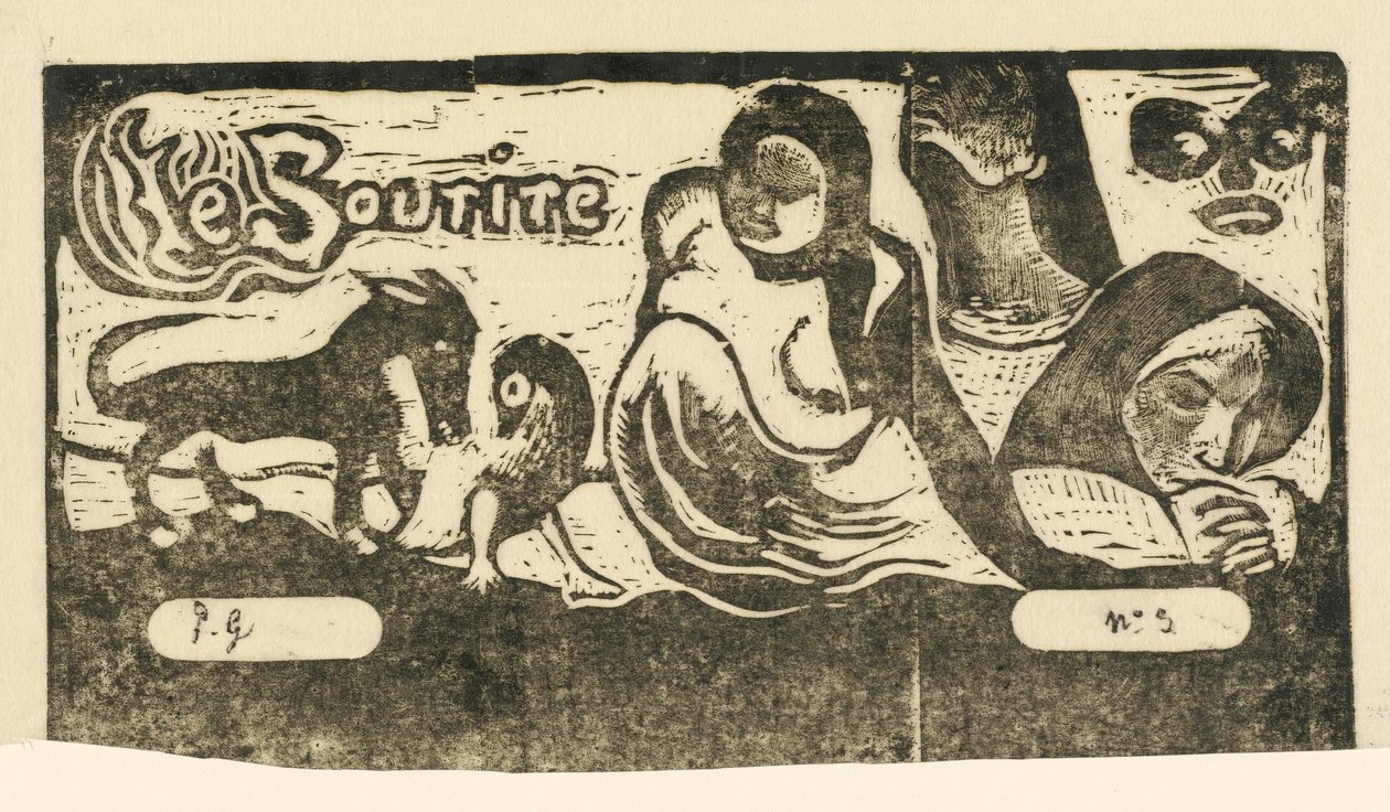 Strona tytułowa Le Sourire Tytuł uśmiechu w roku 1895 lub później. autorstwa Paul Gauguin
