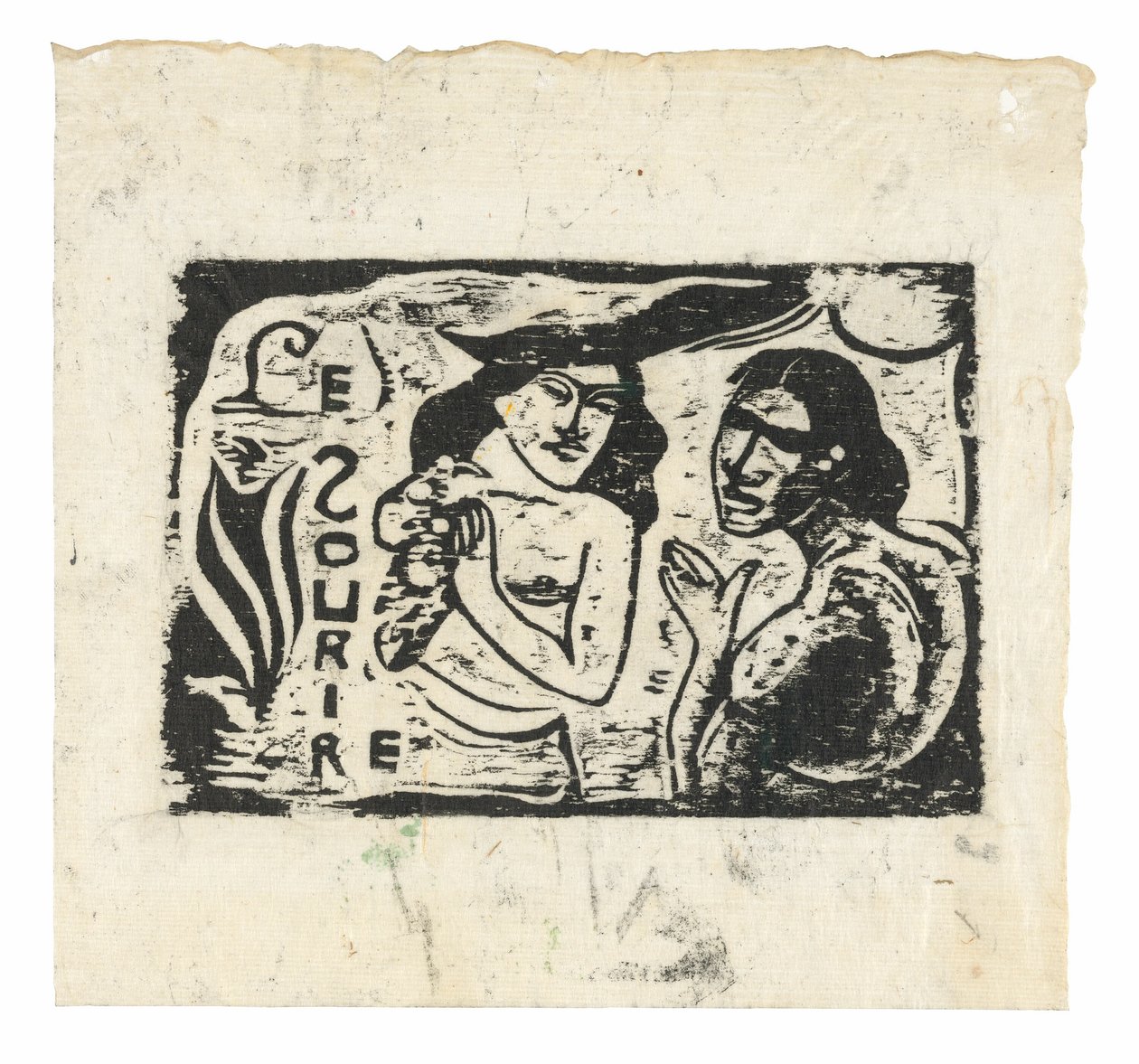 Dwie rozmawiające kobiety, nakrycie głowy dla Le Sourire autorstwa Paul Gauguin