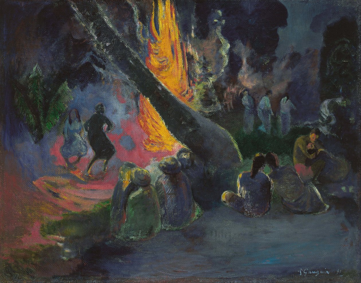 Taniec Ognia - Taniec Ognia, Gauguin, Paul Eugene Henry (1848-1903). olej na płótnie autorstwa Paul Gauguin