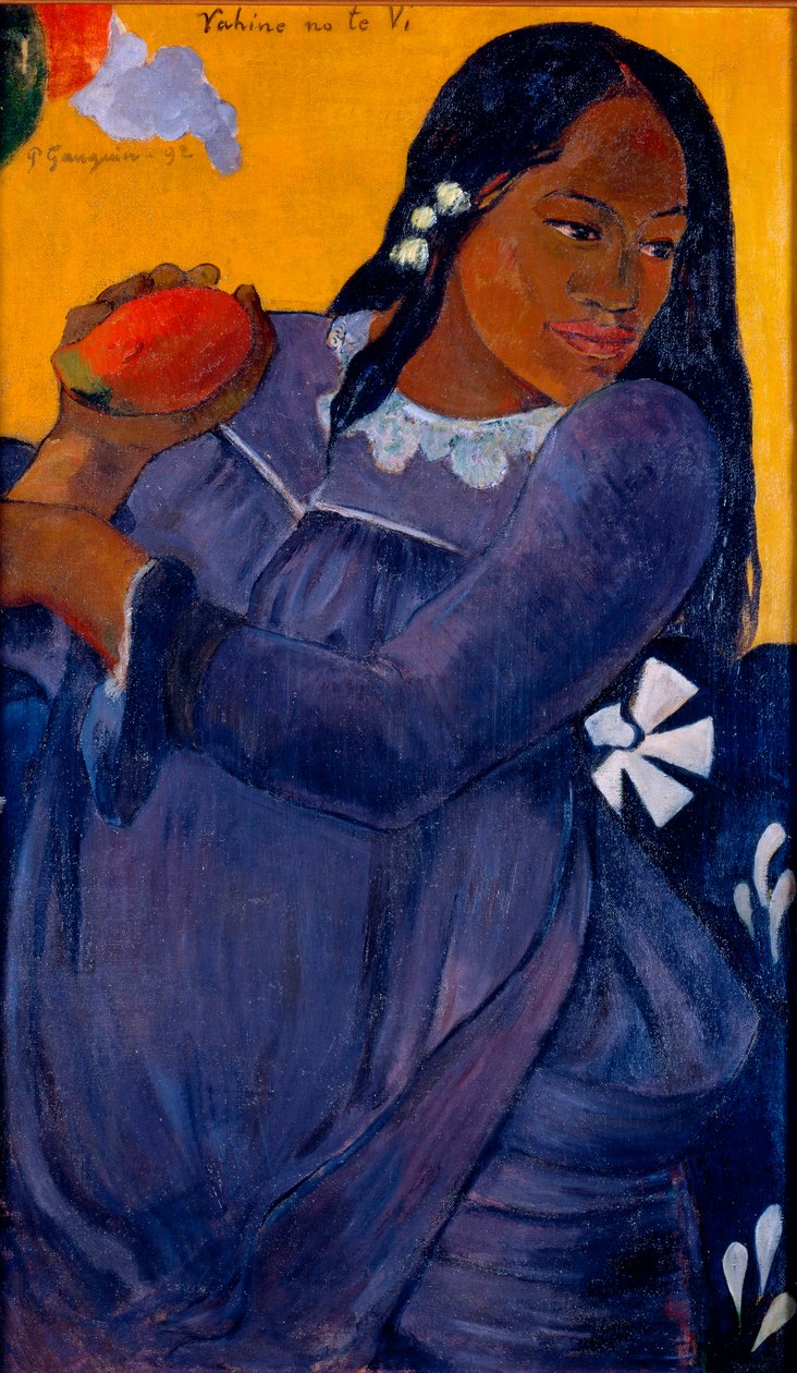 Tahitańska kobieta trzymająca mango autorstwa Paul Gauguin