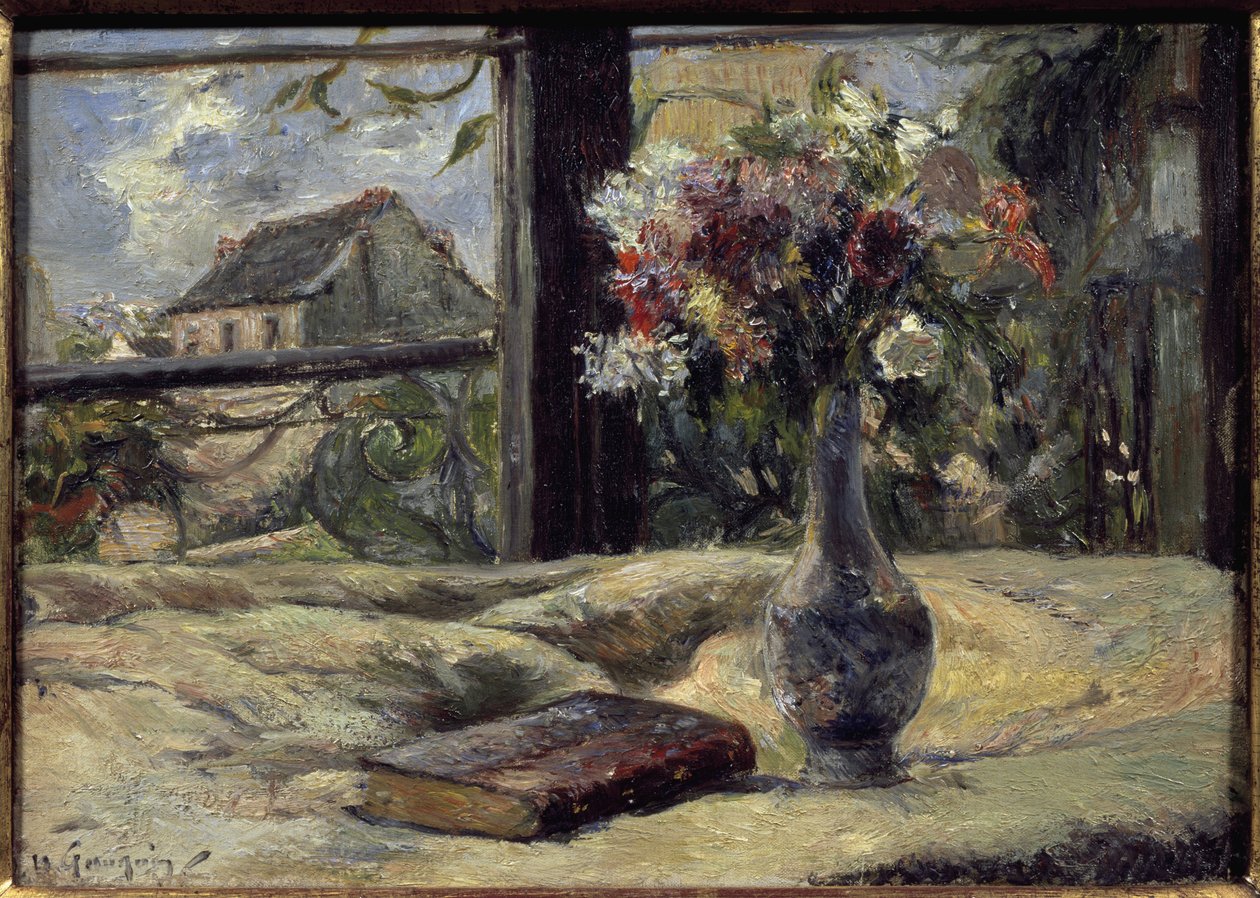 Wazon z kwiatami - Obraz Paula Gauguina (1848-1903), olej na płótnie autorstwa Paul Gauguin