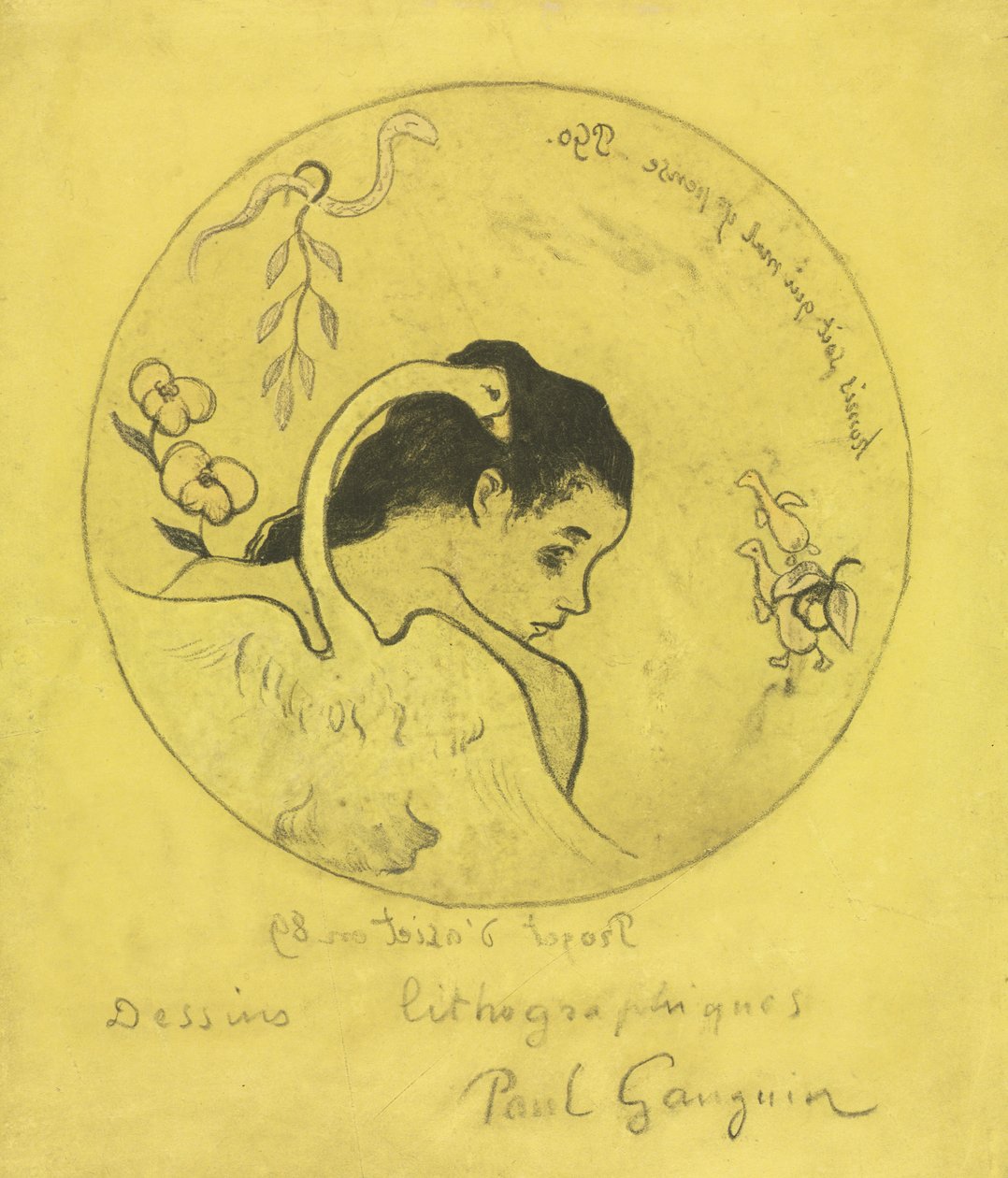 Suita Volpini: Projekt na talerz: Leda i łabędź autorstwa Paul Gauguin