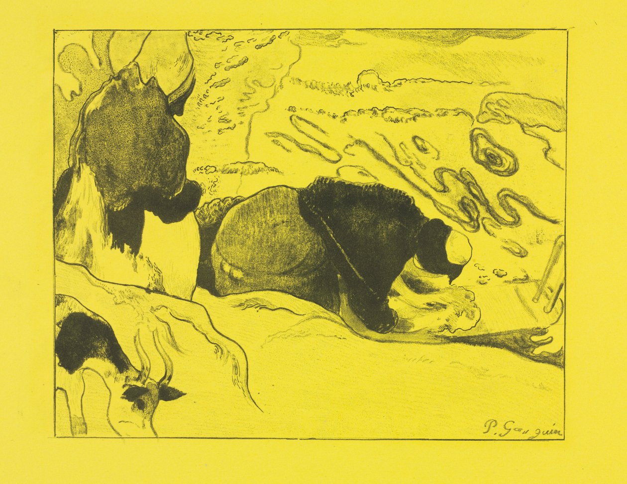 Apartament Volpini: Praczki Pralki, 1889. autorstwa Paul Gauguin