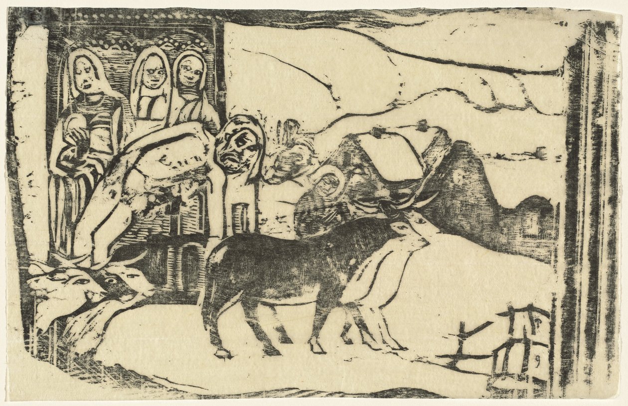 Kapliczka przydrożna w Bretanii Le Calvaire Breton w 1895 r. lub później. autorstwa Paul Gauguin