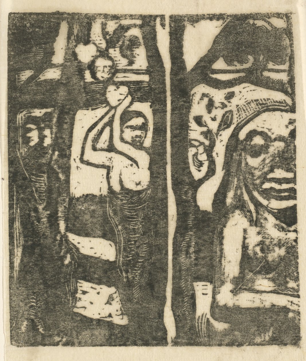Kobieta zbierająca owoce i dziki Kobieta zbierająca owoce i oviri, 18941895. autorstwa Paul Gauguin