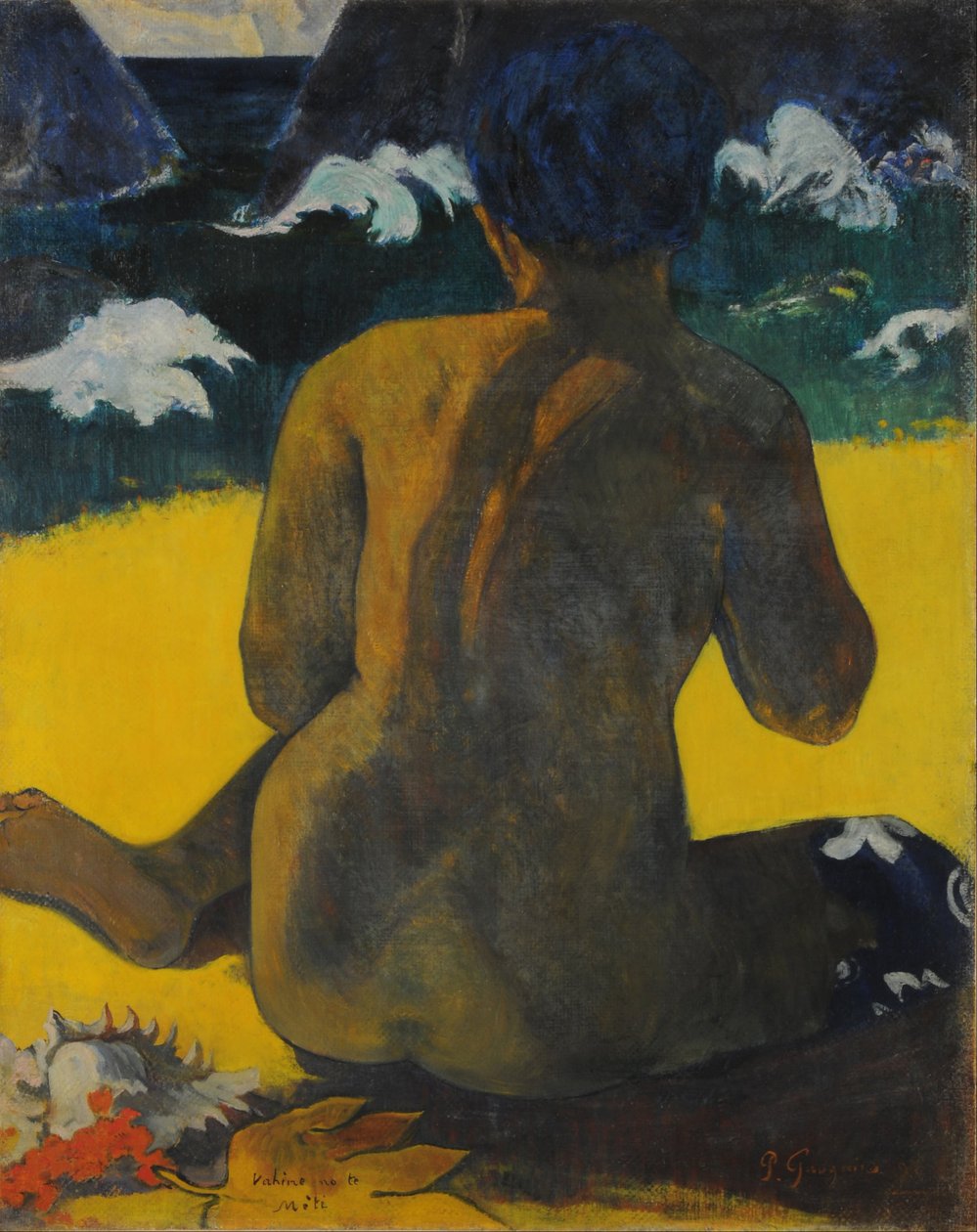 Kobieta na plaży autorstwa Paul Gauguin