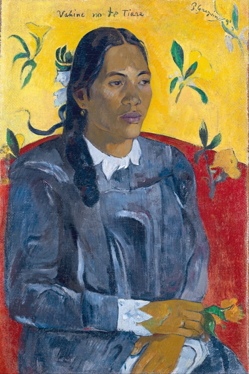 Kobieta z kwiatem autorstwa Paul Gauguin