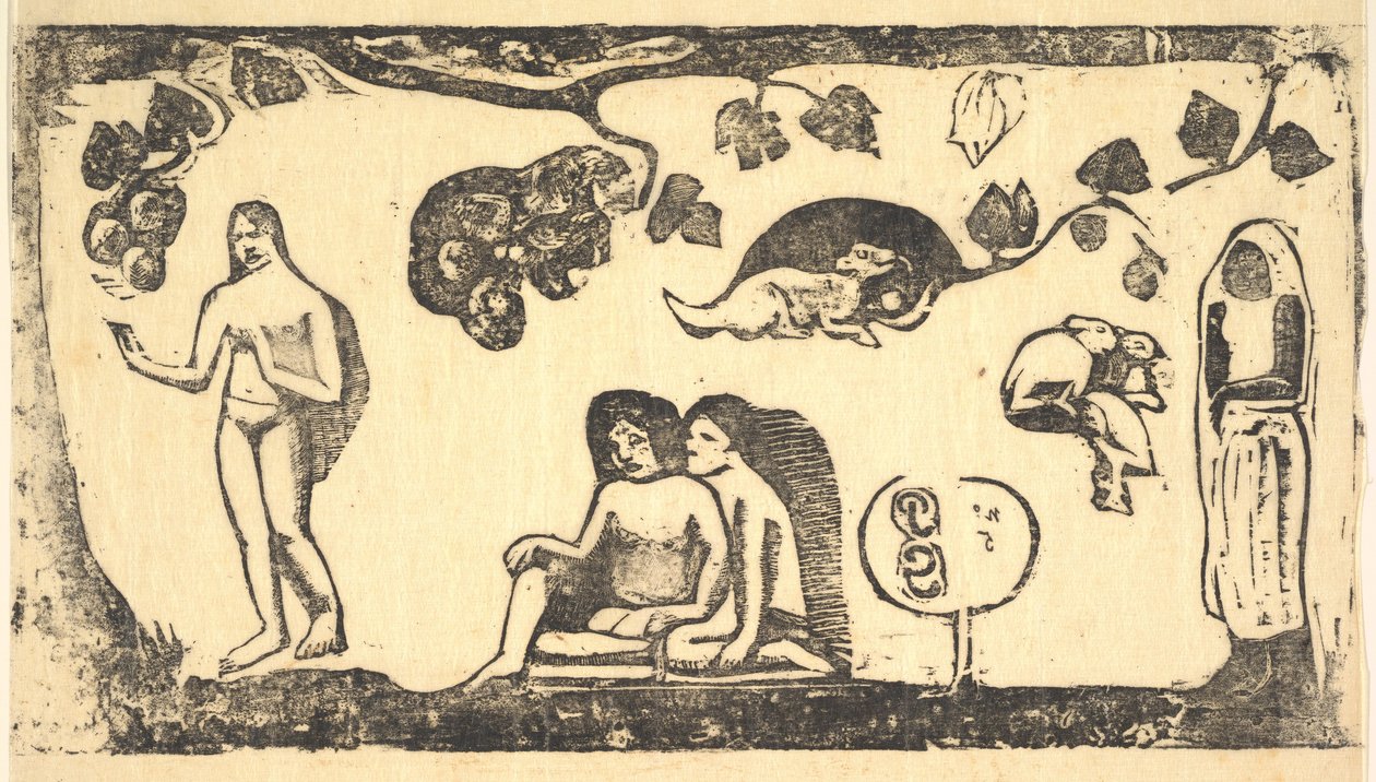 Kobiety, zwierzęta i liście, 1898. autorstwa Paul Gauguin