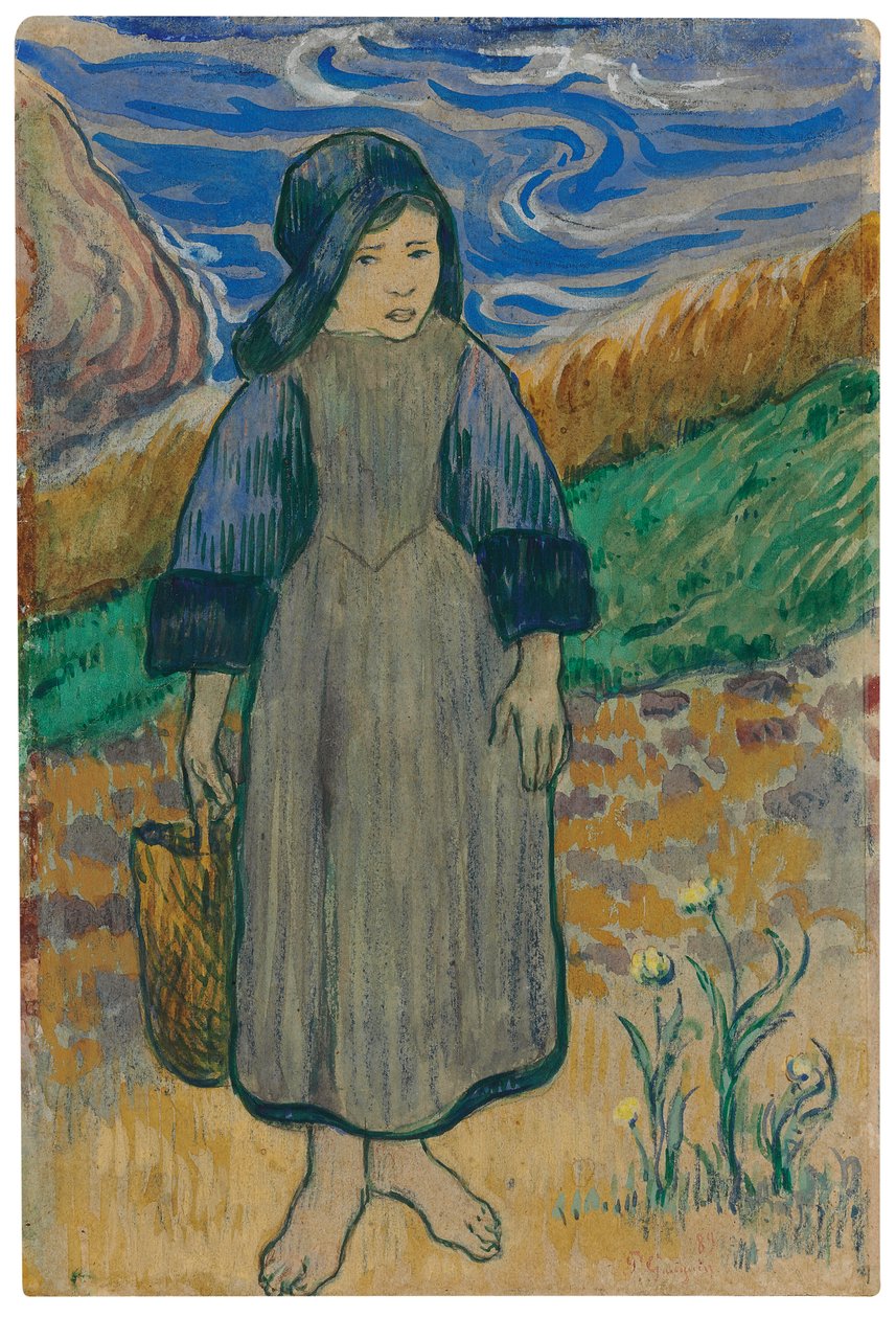 Młoda Bretonka nad morzem; Młoda Bretonka nad morzem, 1889 autorstwa Paul Gauguin