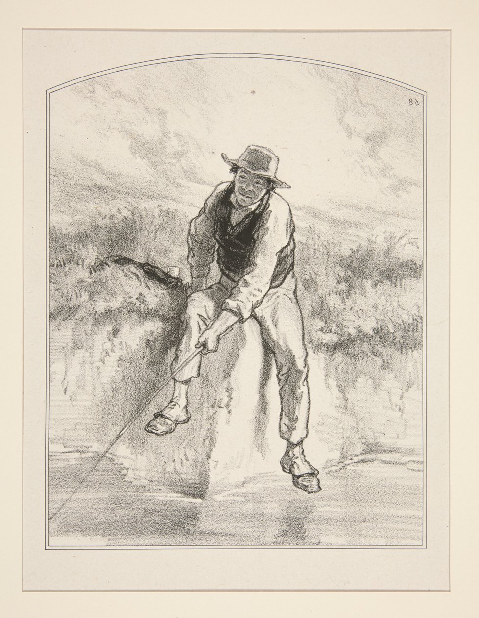 Wędkowanie autorstwa Paul Gavarni
