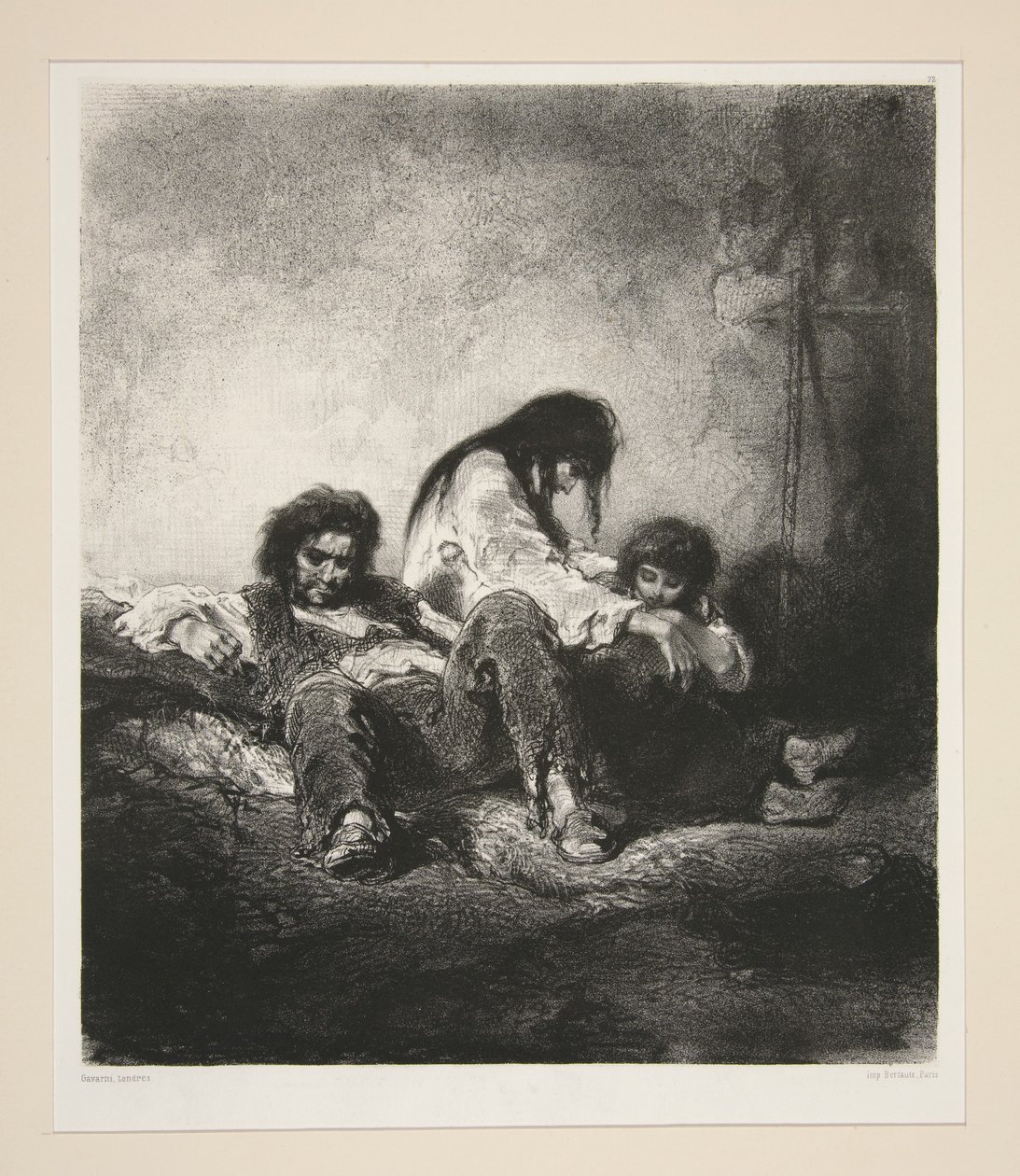 (Biedna rodzina.) autorstwa Paul Gavarni