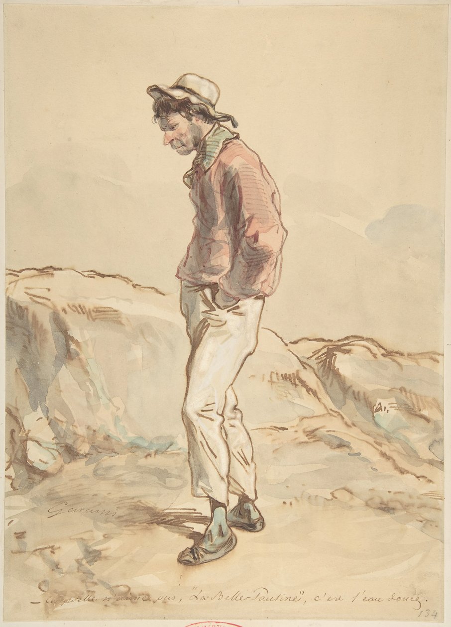 Marynarz stojący na brzegu, 1859-60. autorstwa Paul Gavarni