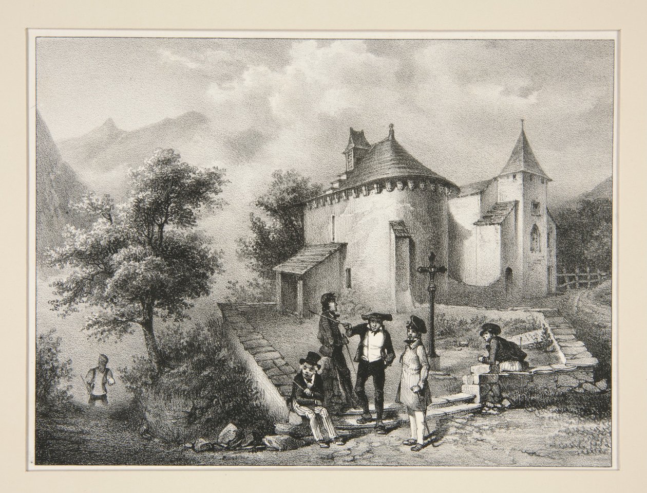 Kaplica w Assoute, niedaleko Eaux-Bonnes autorstwa Paul Gavarni